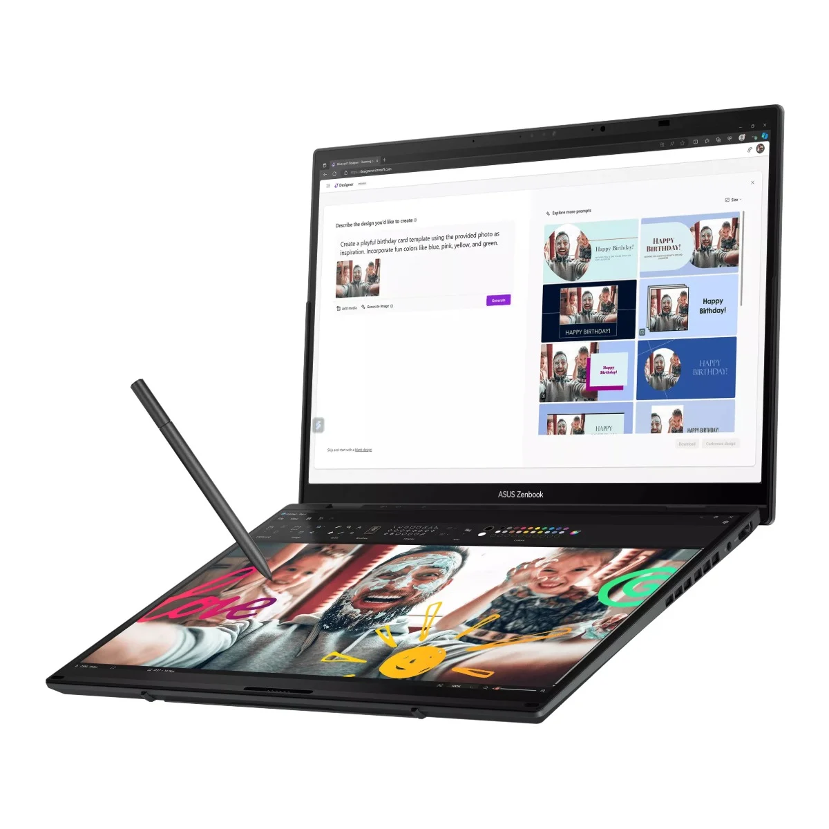 Asus Zenbook 14 Duo 2025 UX8406MA (глоб. Zenbook Duo 2025), Core Ultra 9 285H, Intel Arc, 32/1 ТБ, 14" 2.8K 120 Гц OLED, Чёрный — изображение 5
