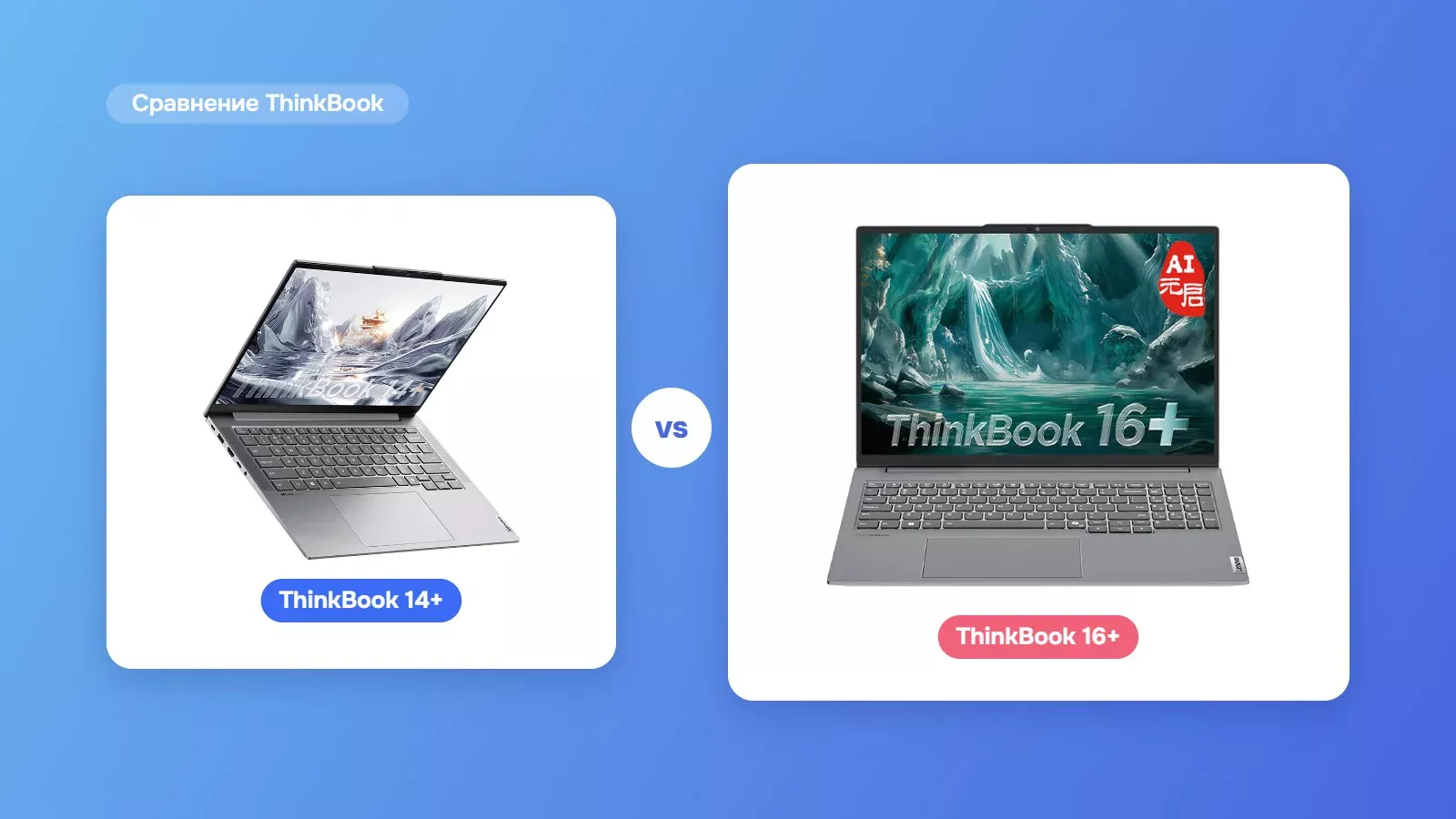 ThinkBook 14+ и ThinkBook 16+ рядом
