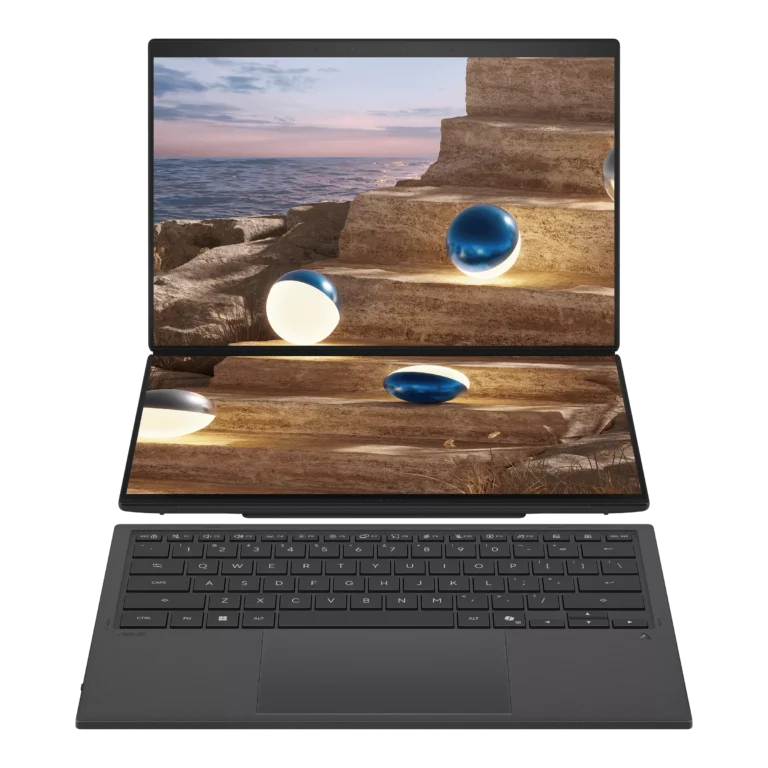Asus Zenbook 14 Duo 2026 (глоб. Zenbook Duo 2026), Core Ultra X7 358H, Intel Arc, 32/1 ТБ, 14" 2.8K 144 Гц OLED, Серый